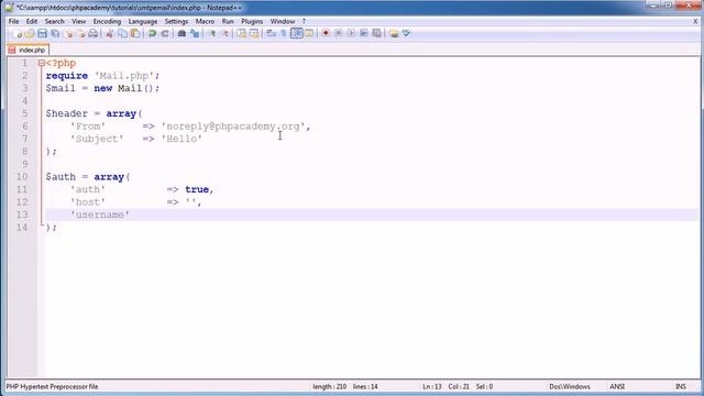 PHP Tutorials  Sending SMTP Email