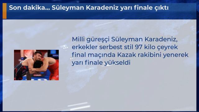 Son dakika... Süleyman Karadeniz yarı finale çıktı