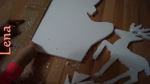 Rentier basteln aus Styropor ? How to make reindeer out of Styrofoam ? олень из пенопласта