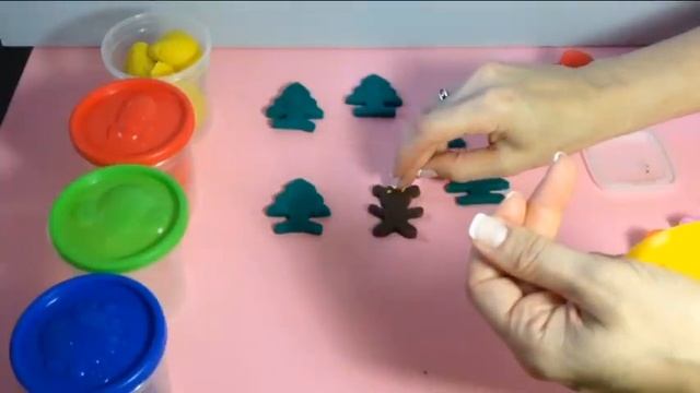 7.  Мишка косолапый Play Doh. Подлеки из пластилина. Развитие моторики