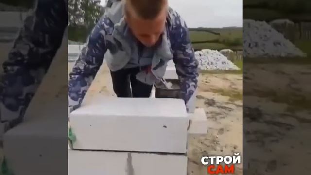 #Кладка #пеноблока.     #Foam block #masonry
