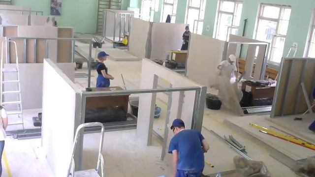 Демонстрационный экзамен по компетенции  "Cухое строительство и штукатурные работы" - День 2.