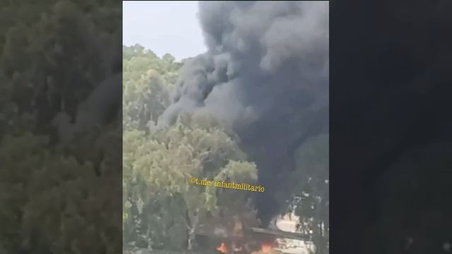 Крупный пожар вспыхнул на военной базе в Ор-Йехуде к северу от Тель-Авива