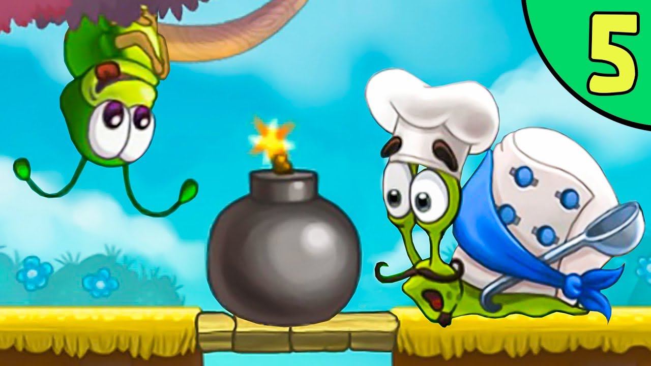 Несносный УЛИТКА БОБ 3. Серия 5. Забавная игра Snail Bob 3 от Игрули TV