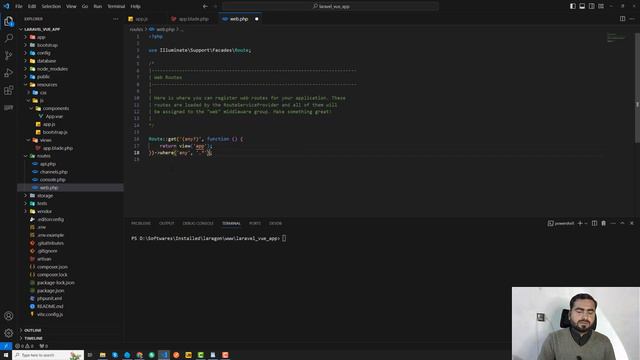 #03 Initialize Vuejs in Laravel & Mount Vue App in Laravel and Disable Laravel Routes