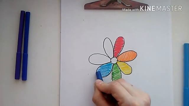 "Рисуем цветик-семицветик.Урок для детей от 3лет."