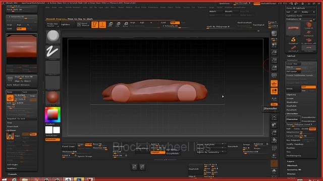 Modeling a concept car in Zbrush 4R6