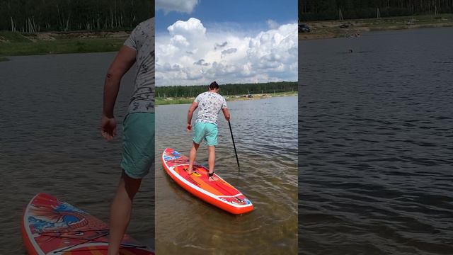 Первый раз встал на сапборд #funwater #sup #supboard