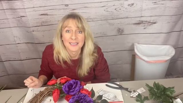 Red and Purple Rose Valentine's Day Wreath