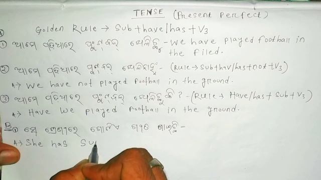 #Tense || Present perfect Tense || Translation Odia to English ||English Grammar ||The future care
