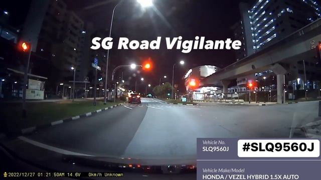27dec2022 bukit panjang ring road phv SLQ9560J honda vezel fail to conform to red light signal