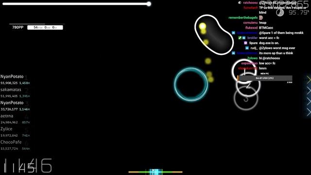 [Live] NyanPotato | Saint Snow - DROPOUT!? [Kowari's Extra] +HDDT 96.14% {921pp 1xSB} - osu!