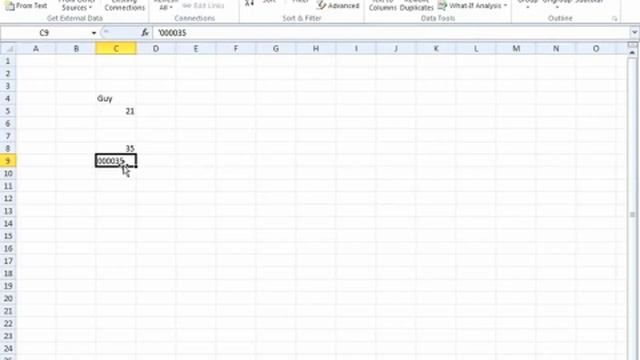 Entering Numbers As Text (Microsoft Excel Course)