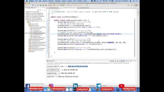 # 194 Java LocalDateTime | LocalDateTime | Java Date Time API | Java 8 Date Time API | RedSysTech