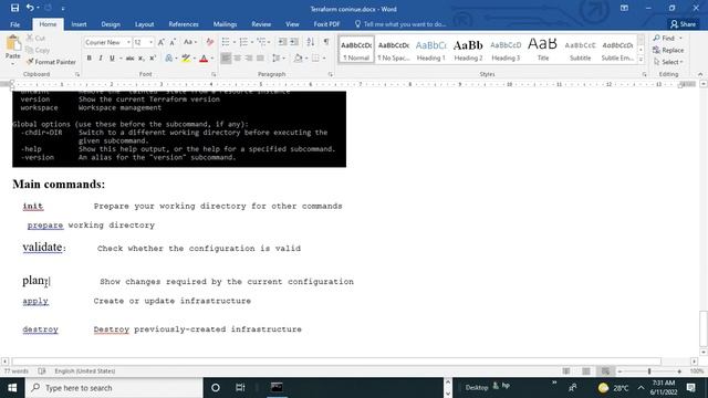 Terraform install and create basic tf files for Resource Group 11/06/2022