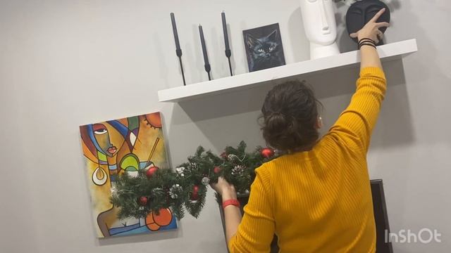 ДЕКОР СВОИМИ РУКАМИ НА НОВЫЙ ГОД/НОВОГОДНИЙ ВЕНОК , ЕЛОВАЯ ГИРЛЯНДА/УКРАШАЮ КВАРТИРУ/