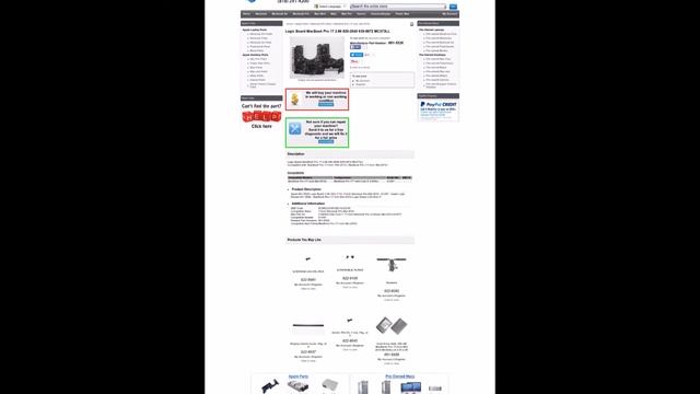 661 5526   Logic Board MacBook Pro 17 2 66 820 2849 639 0972 MC373LL