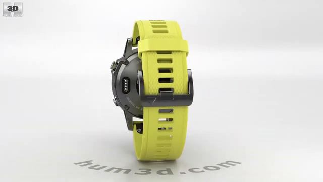 Garmin Fenix 5 Slate Gray with Amp Yellow Band 3D model by 3DModels.org