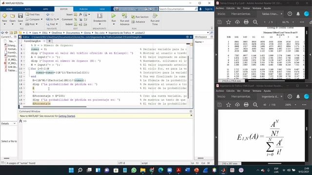 Fórmula de Erlang-B en el Software Matlab | IDT | Gloria Japón