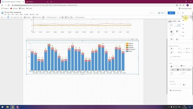 Google Data Studio - гистограмма с группировкой