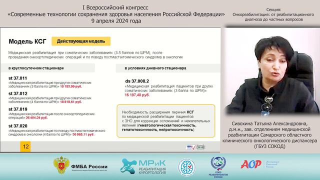 Медицинская реабилитация онкологических пациентов в Самарской области.  Реалии.  Перспективы.