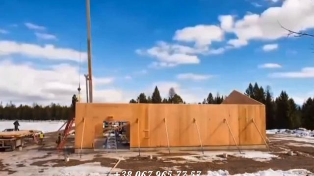 Деревянный дом из клеенного бруса. CLT панели
