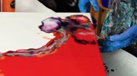 Glamorous RED + Silver ? WOW! Dancing Flow Acrylic Pouring ~ Fluid Art Tutorial