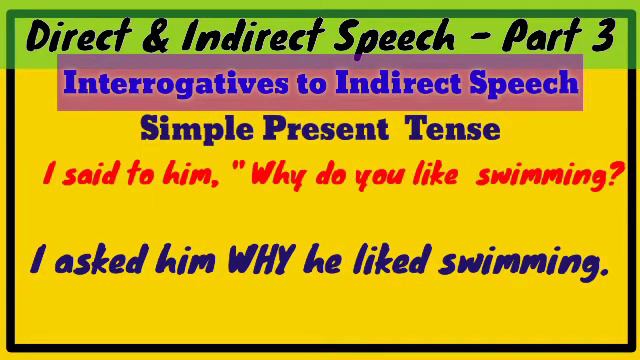 Direct & Indirect Speech Part 3 Interrogatives