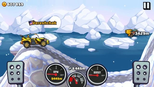 Hill Climb Racing 2 - 9349m RACIER GLACIER with RALLY CAR Walkthrough