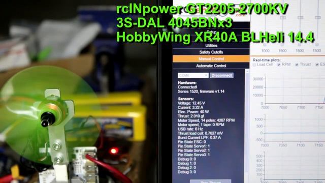New Brushless Motor rcINpower GT2205-2700KV Static Thrust Tests