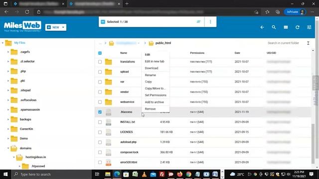 How to Deny Access to .htaccess File using DirectAdmin? | MilesWeb