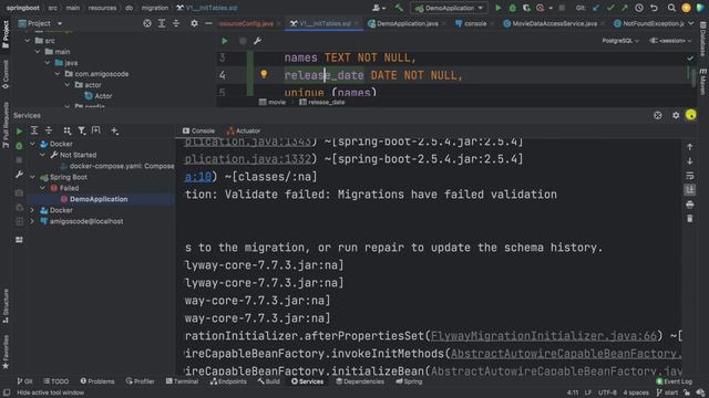 Amigoscode - Spring Boot Tutorial using JDBC + Connection Pool + Flyway + JDBC + SQL +Docker