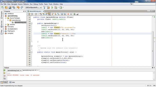 Curso de Java Swing   05 jLabel