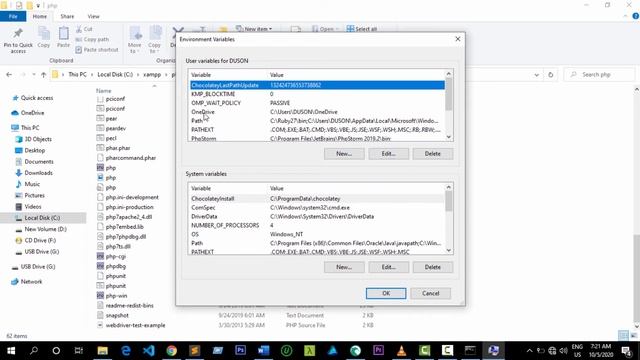 PHP is not recognized as an internal or external command operable program or batch file solved