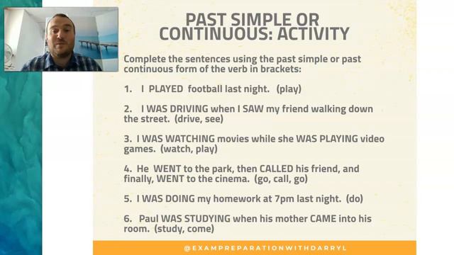 Past continuous - activity