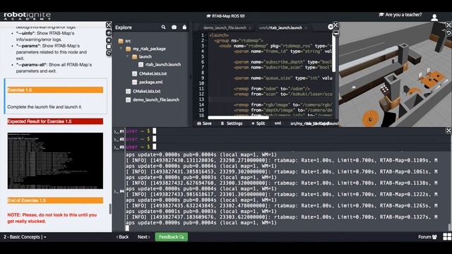ROS tutorial RTAB-Map in ROS 101