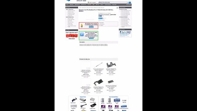 pa661 6534   Wiresless Card PAL MacBook Pro 15 Mid 2012 Early 2013 MD103LL ME664LL