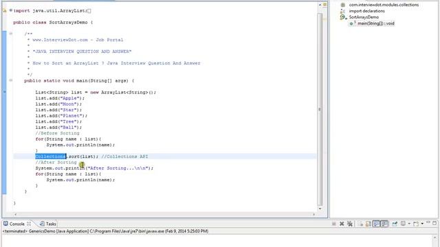 Sort A List in Java