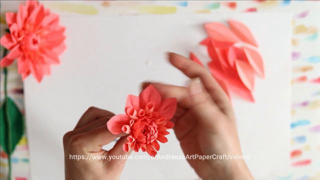 Cum sa faci o dalie din hartie /  How to make Cassis Dahlia paper flower / Paper flower