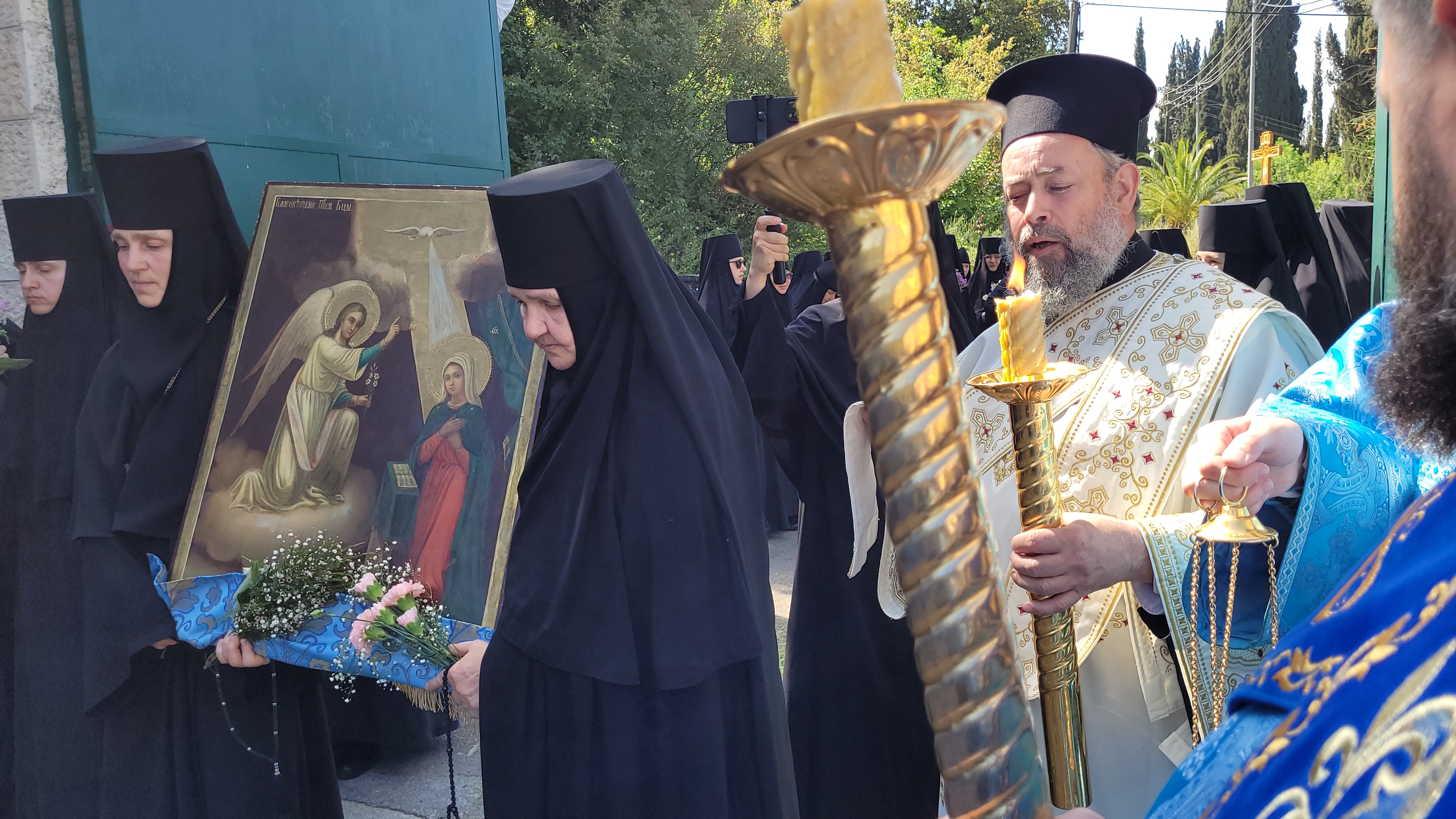 Праздник Целование в Горненском женском монастыре - Крестный ход и иконой Благовещение