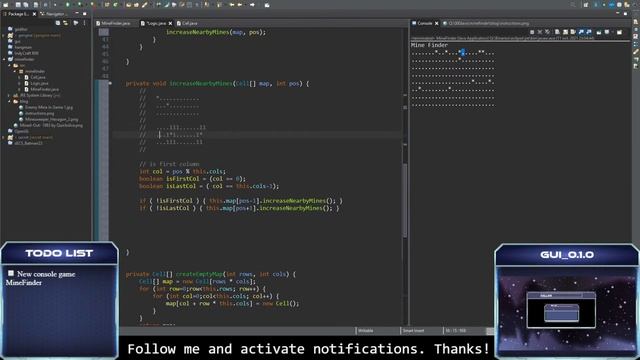 MINEFINDER (MineSweeper) Full game programmed from scratch - Text version. With source code.