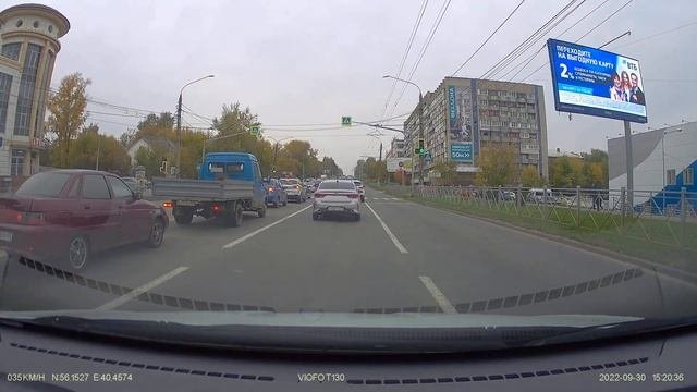 VIOFO T130 пример видео с фронтальной камеры в светлое время суток