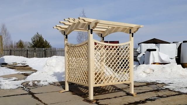 Пергола качели деревянная