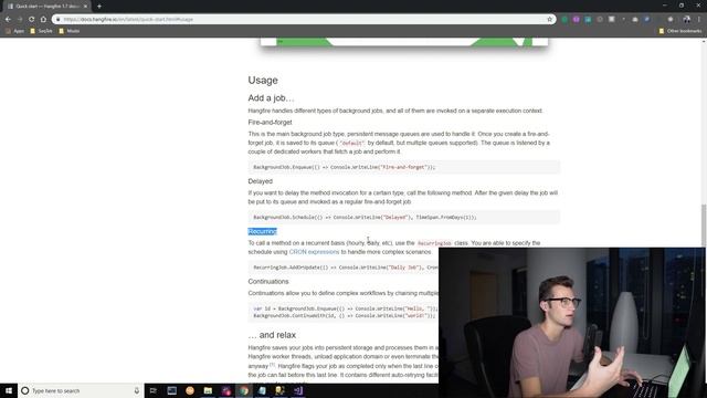 C# .NET Core 2.2 - Adding Events to a HangFire Event Queue