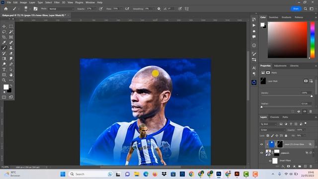 FREE PSD photoshop tutorial: Matchday  Poster PEPE speed art
