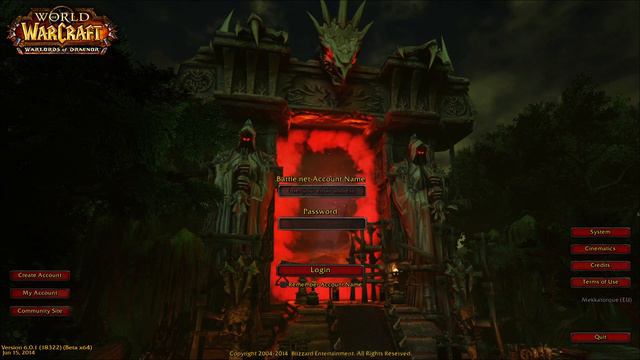 Dark Portal (Tanaan Jungle) WoD Login Mock-up in UE4