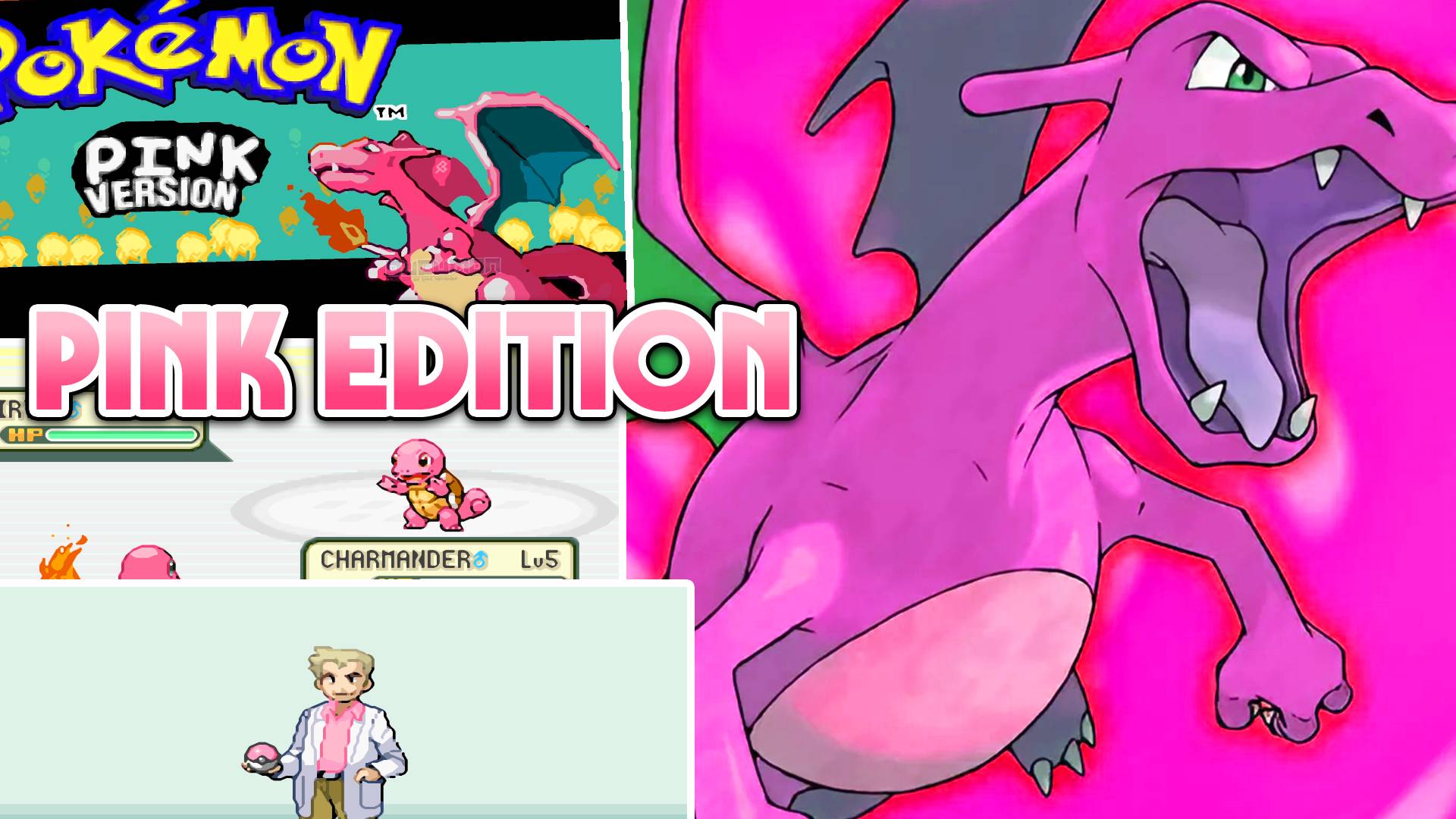 Pokemon Pink Edition - Complete GBA ROM Взломайте всех 151 покемона и сделайте их розовыми вариациям