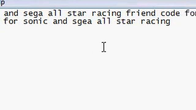 my sonic and sega all star racing friend code for wii 2010