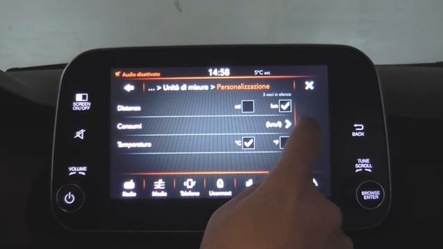 FUNZIONALITA' MONITOR FIAT TIPO BERLINA