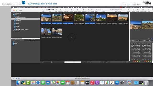 Edit Exif, IPTC and XMP metadata with GraphicConverter 11